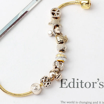 Golden Tropical Marine Life Anchor Money Bag Dollar Bead Bracelet(20cm)
