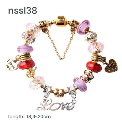 11 Styles Charm Bracelets Set,Colorful Alloy & Glass Beaded Bracelets, Buy 2 for Better Price(double)