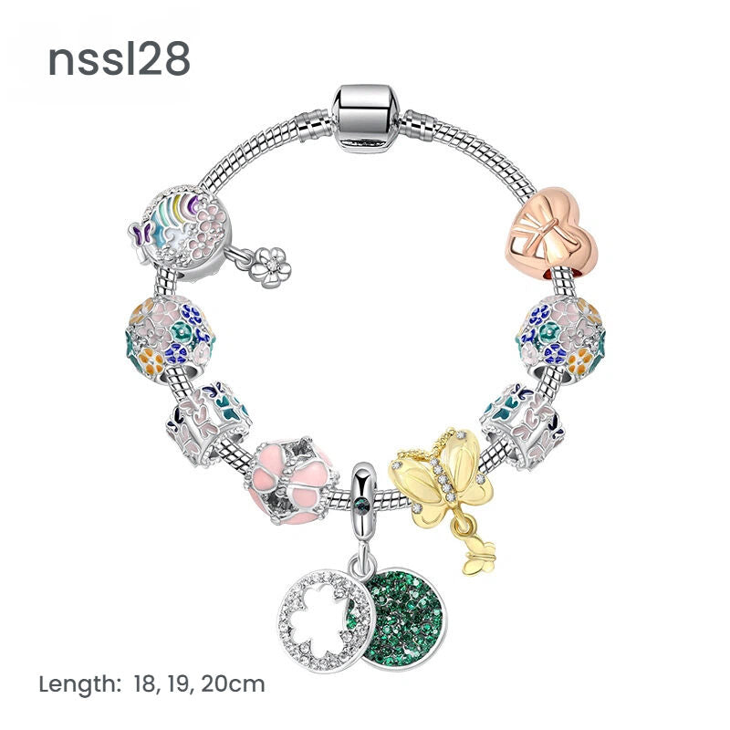 11 Styles Charm Bracelets Set,Colorful Alloy & Glass Beaded Bracelets, Buy 2 for Better Price(double)