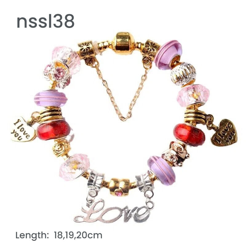 11 Styles Charm Bracelets Set,Colorful Alloy & Glass Beaded Bracelets,Buy 3 for Better Price(triple)