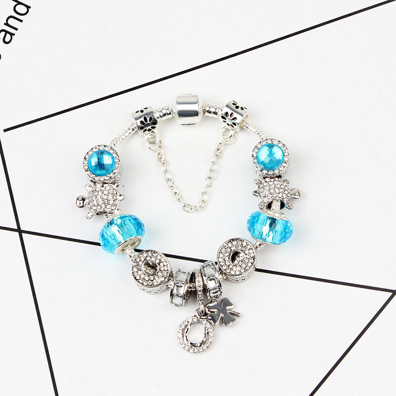 Combo Deal: Tortoise Bead, Purple Floral, Blue Starry Sky Bracelets - Mix & Match,Buy 2 for Better Price(double-19cm)