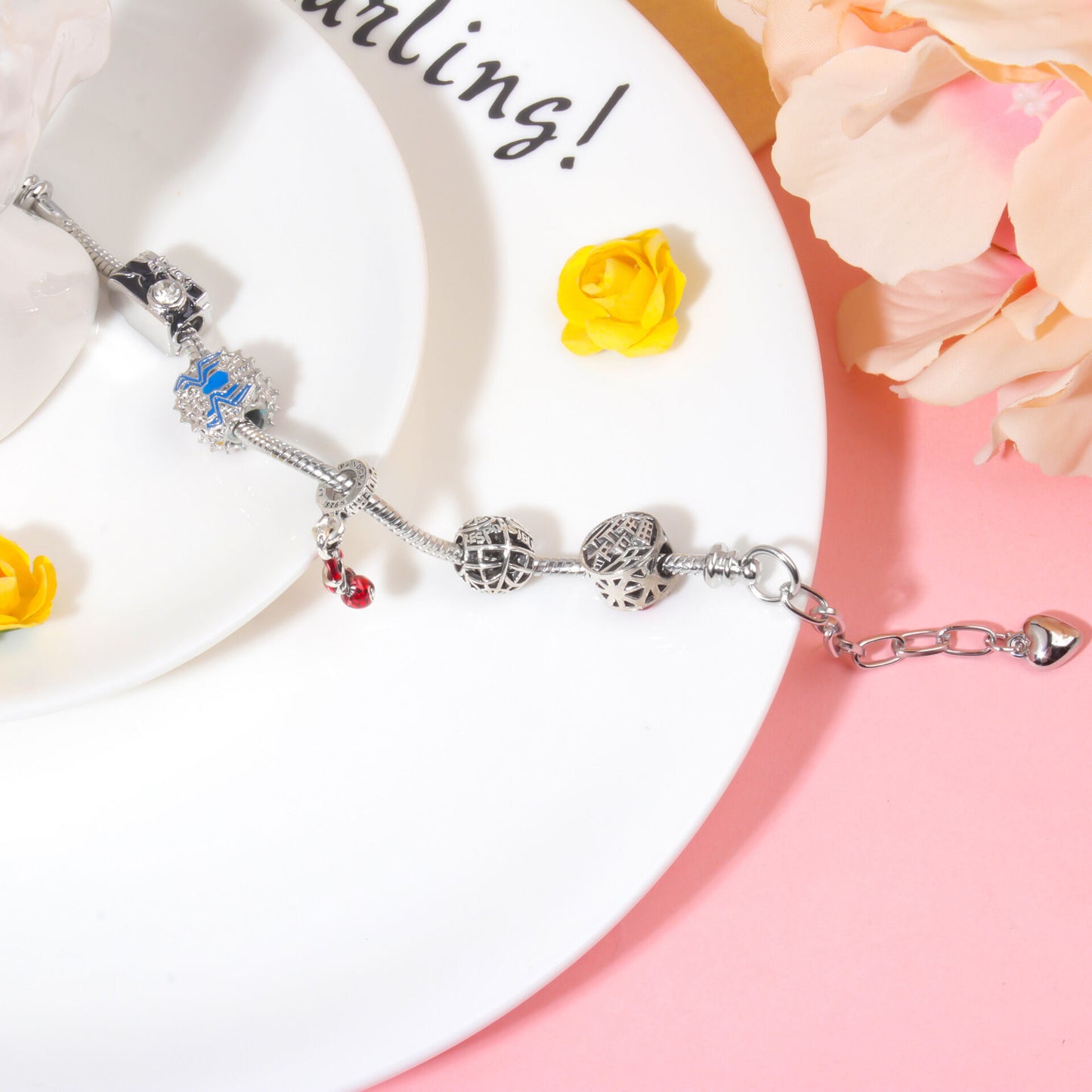 Cartoon Punk Spider-Man Themed Rhinestone Bracele(16cm)