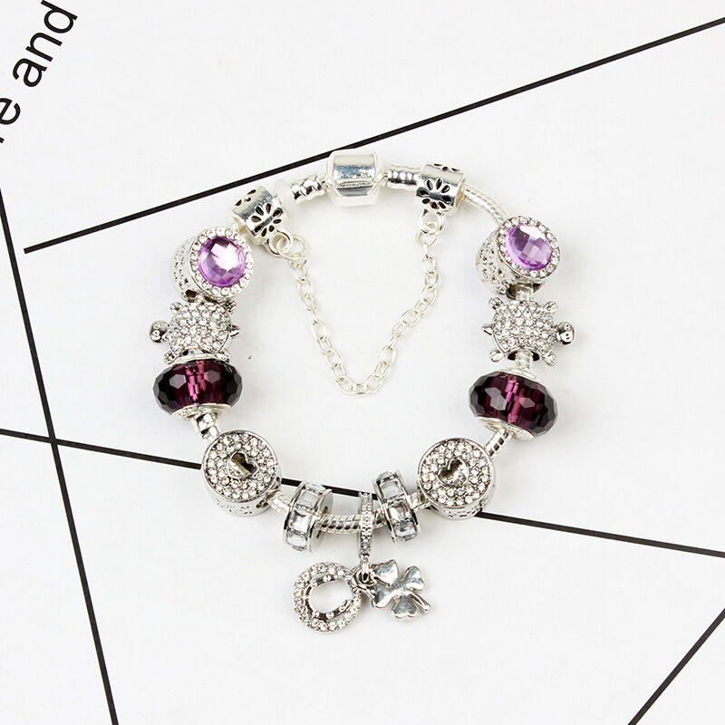 Combo Deal: Tortoise Bead, Purple Floral, Blue Starry Sky Bracelets - Mix & Match,Buy 3 for Better Price(triple-19cm)