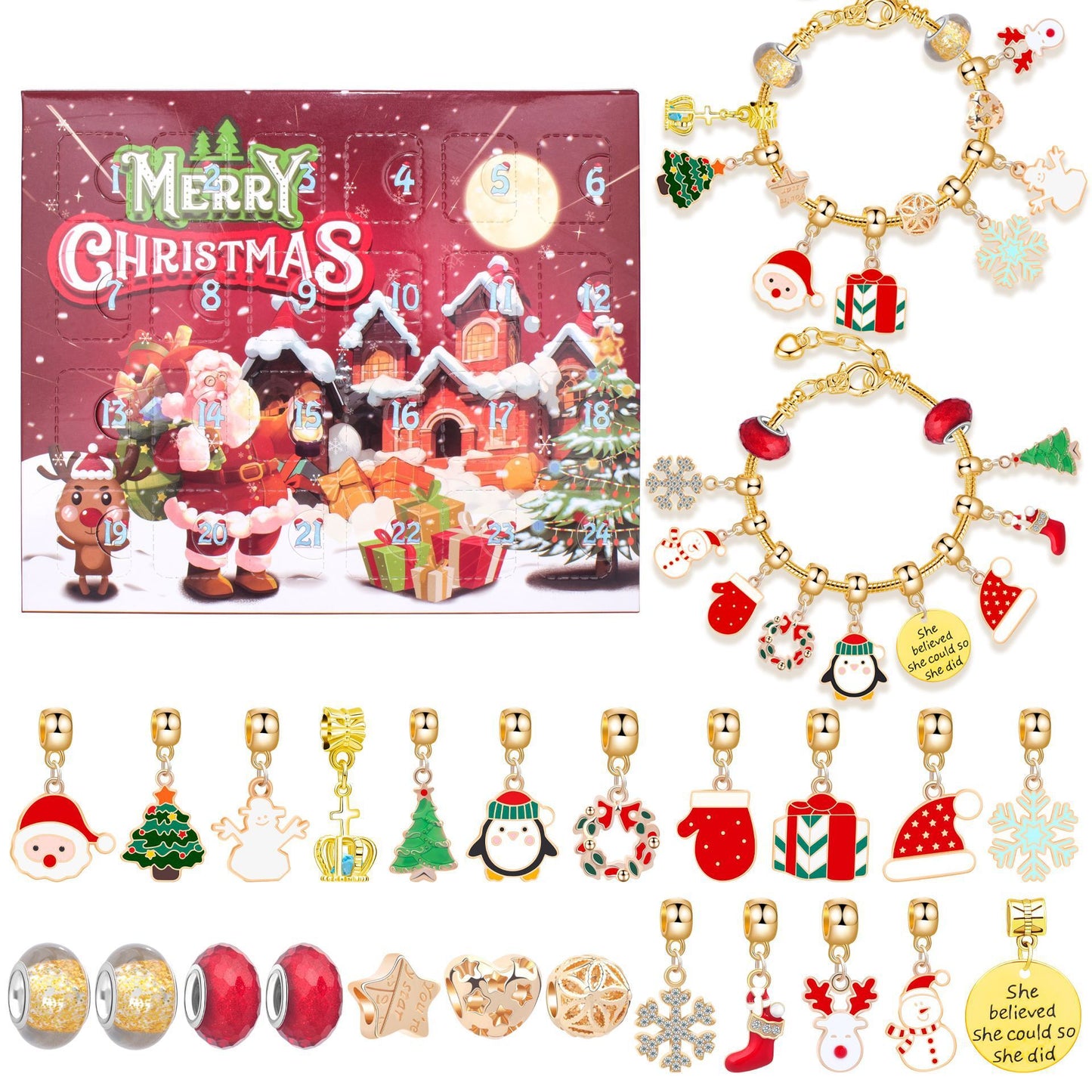 Christmas DIY Jewelry & Craft Advent Calendar(M-17H,20*17*1.1)