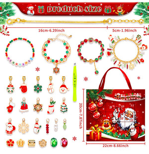 Christmas DIY Jewelry & Craft Advent Calendar for Kids - Fun Festive Toys with Santa, Tree & More(20*22*2cm)