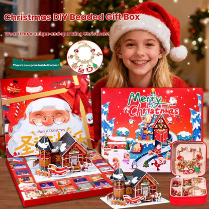 Christmas DIY Jewelry & Craft Advent Calendar(YD-05-Castle,20*17*1.1cm)