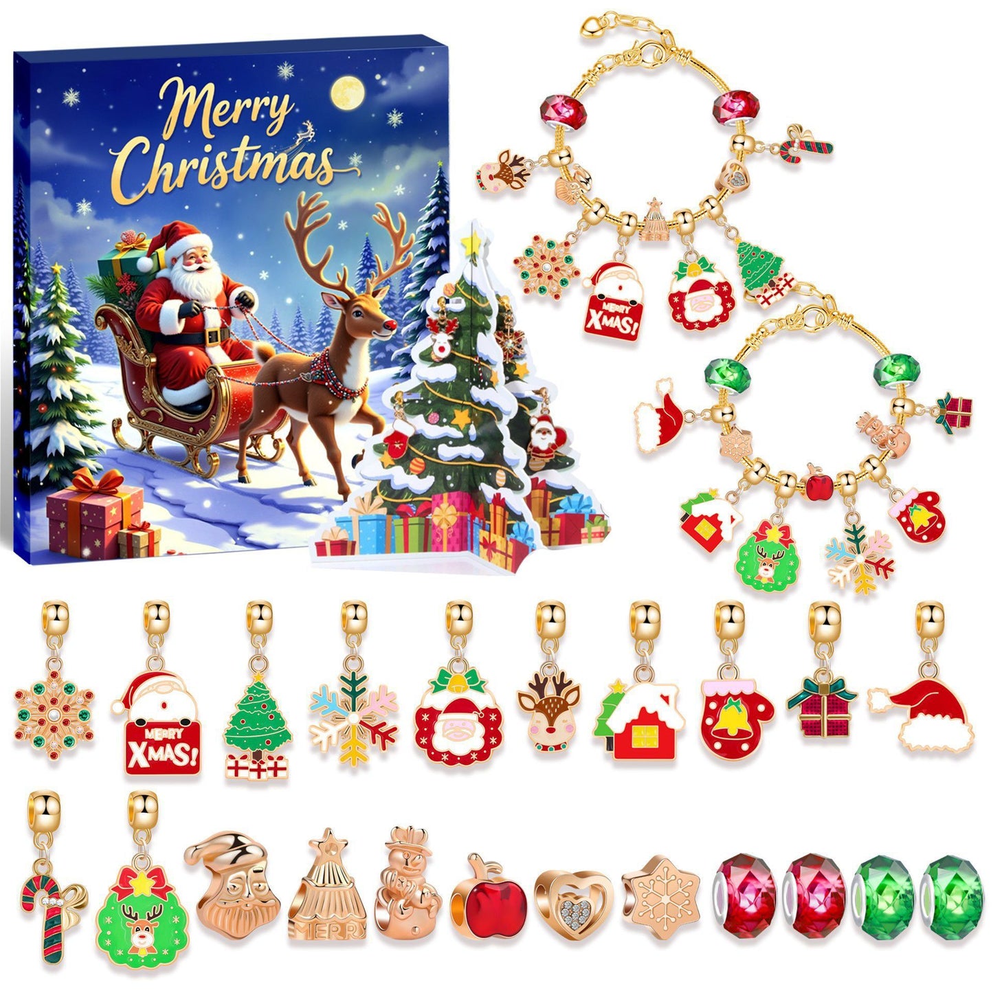 Christmas DIY Jewelry & Craft Advent Calendar(
YD-08,20*17*1.3cm)