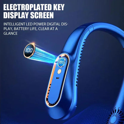 NNEOBA Neck Bladeless Fan Mini Portable-Blue