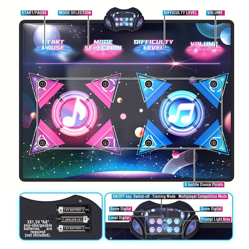 Double Dance Mat Music Light Exercise Toy - Factory Direct Shop