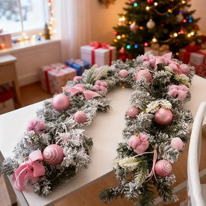 Artificial Christmas Wreath Pink Garland - Factory Direct Shop