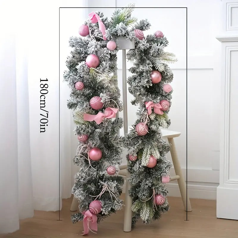 Artificial Christmas Wreath Pink Garland - Factory Direct Shop