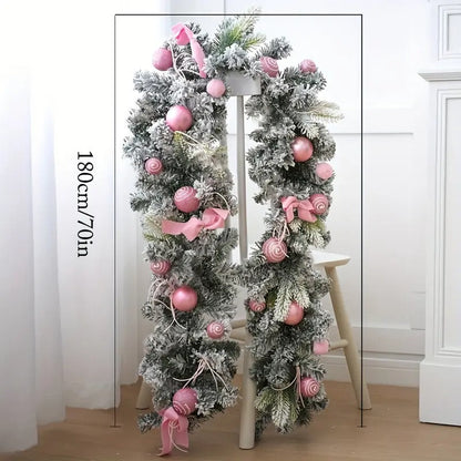 Artificial Christmas Wreath Pink Garland - Factory Direct Shop