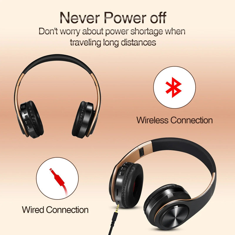 Wireless Bluetooth Headphones Gold - Factory Direct Shop