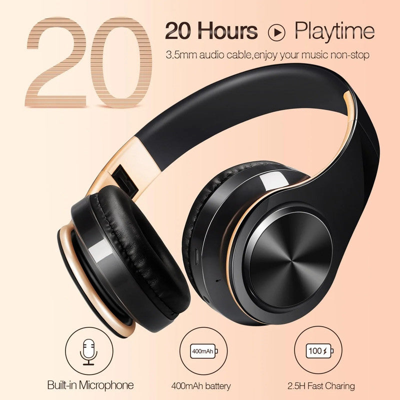 Wireless Bluetooth Headphones Gold - Factory Direct Shop