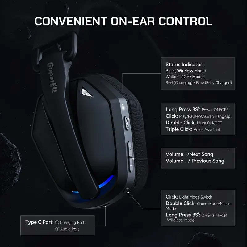 Wireless Gaming Headphones with Noise Cancelling Mic - Factory Direct Shop