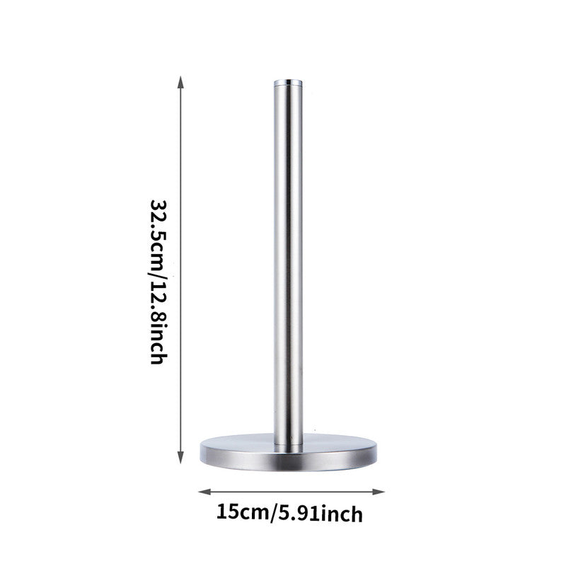 Stainless Steel Paper Towel Holder for Kitchen Countertop Cling Film Storage Rack - Silver ﻿ - Factory Direct Shop