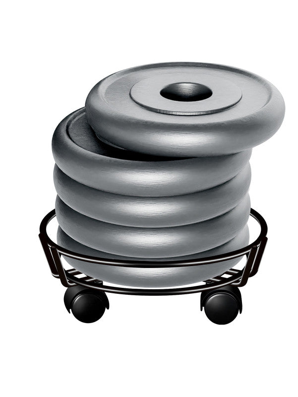 Movable Iron Potted Plant Stand for Home Garden Decoration-Black