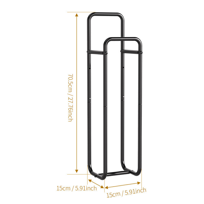 Double - Pole Towel Rack, Wall - Mounted Storage Rack for Bathroom,Black - Factory Direct Shop
