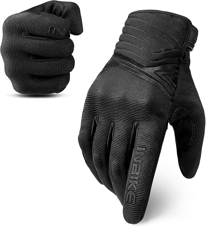Breathable Mesh Motorcycle Gloves Touchscreen with TPR Palm Pad Hard Knuckle - Back - Medium - Factory Direct Shop