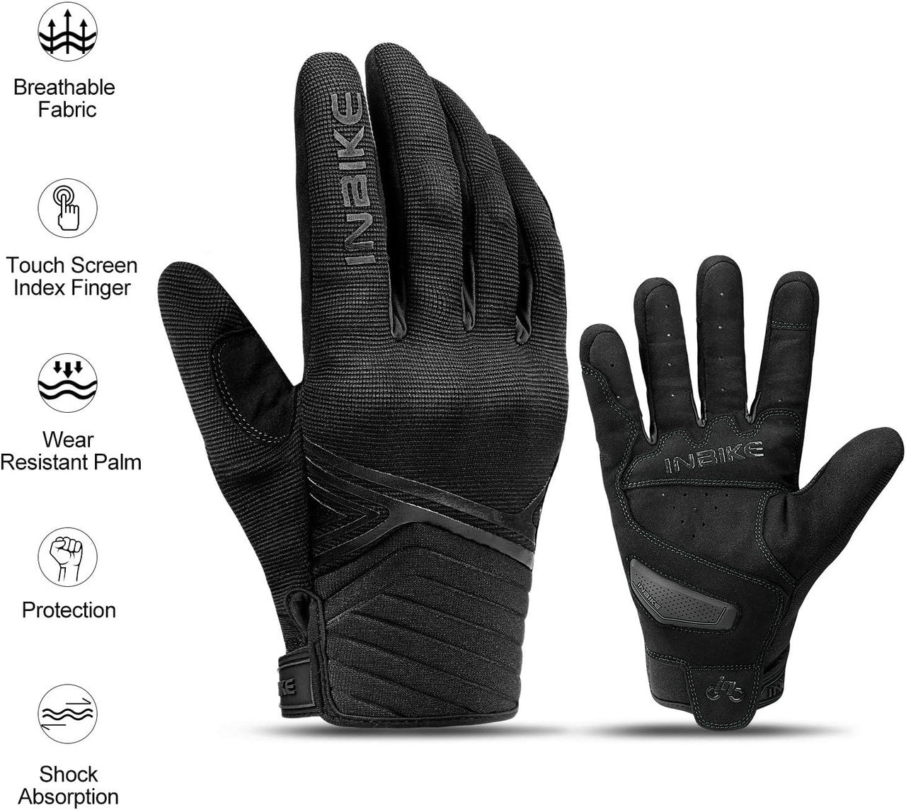 Breathable Mesh Motorcycle Gloves Touchscreen with TPR Palm Pad Hard Knuckle - Back - Medium - Factory Direct Shop