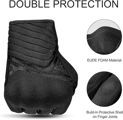 Breathable Mesh Motorcycle Gloves Touchscreen with TPR Palm Pad Hard Knuckle - Back - Medium - Factory Direct Shop