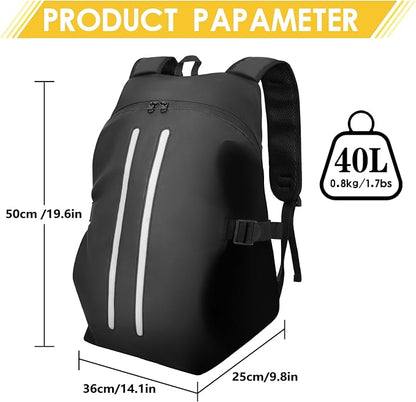 Motorcycle Backpack for Men, Waterproof Helmet Backpack with Reflective, Motorcycle Bag Helmet Bag - Black - Factory Direct Shop