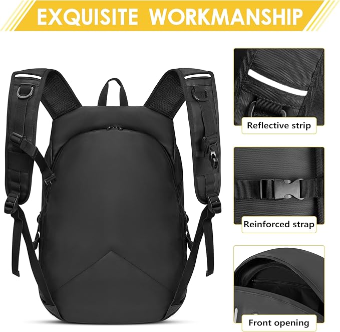 Motorcycle Backpack for Men, Waterproof Helmet Backpack with Reflective, Motorcycle Bag Helmet Bag - Black - Factory Direct Shop