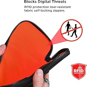 Travel Wallet - RFID Passport Holder, Self Locking Zipper Wear & Tear - Resistant Material, 3 Passport Pockets and 3 Card Slots - HUB Accessories - Green - Factory Direct Shop