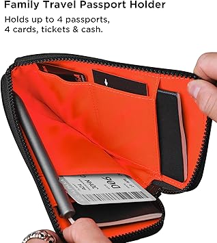 Travel Wallet - RFID Passport Holder, Self Locking Zipper Wear & Tear - Resistant Material, 3 Passport Pockets and 3 Card Slots - HUB Accessories - Green - Factory Direct Shop
