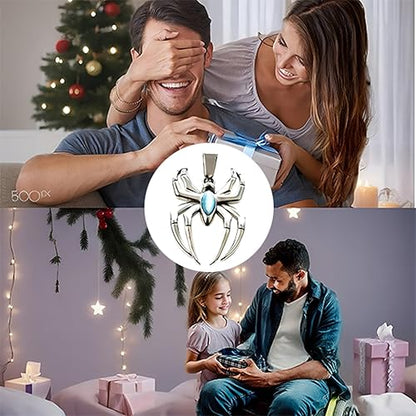 Spider Pendant Necklace Surgical Steel Superhero Spiderman Jewelry for Kids - Silver B - Factory Direct Shop