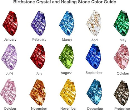 Infinity Love Heart Birthstone Earrings for Women, Crystal Stud Earrings with Healing Stones, Allergy-Free Jewelry for Women with Gift Box, Silver-tone Birthstone Crystals Earrings-05-May Birthstone-Emerald Green