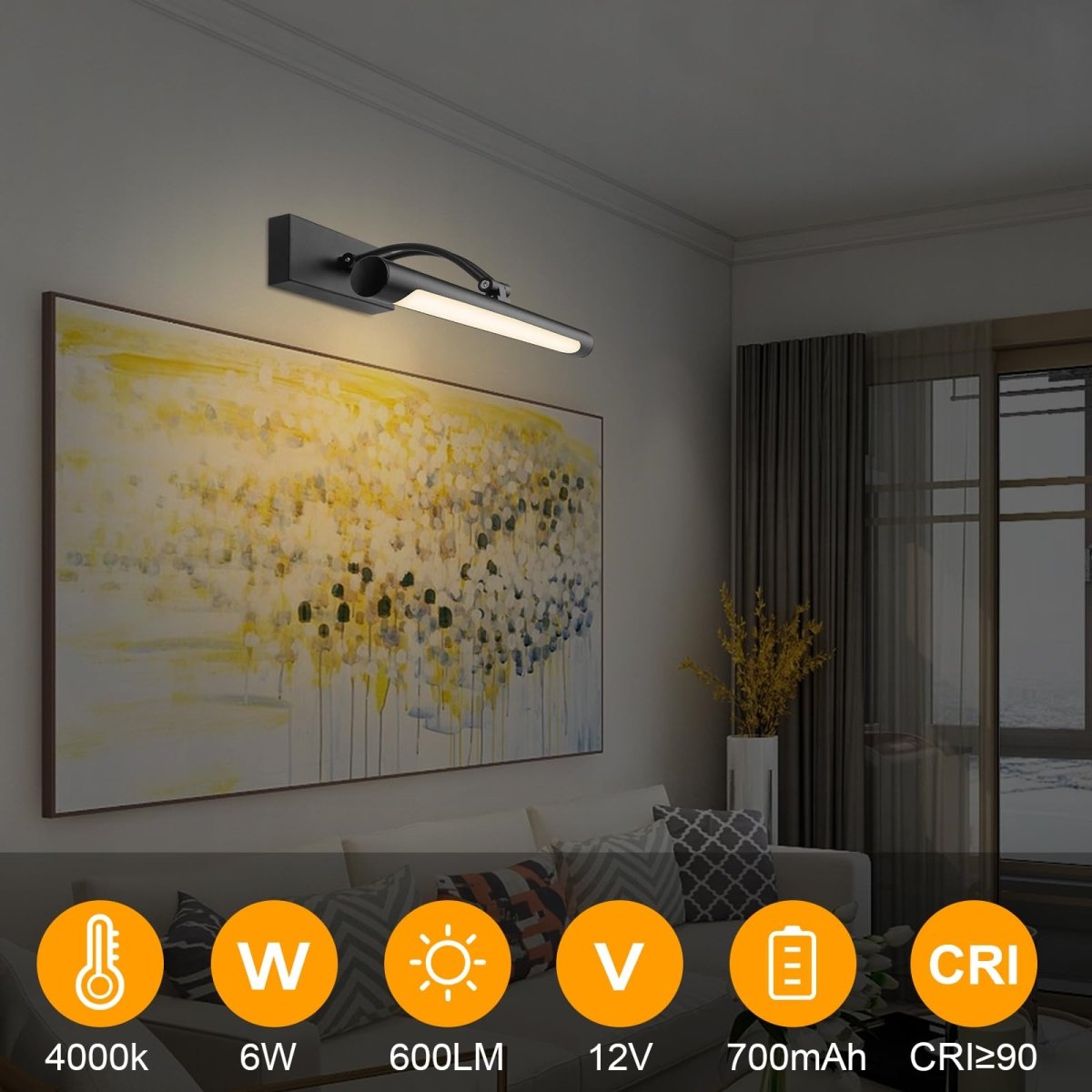 Hardwired Picture Light for Wall Black,14 inch Night Light LED Wall Sconces for Pictures,Dart Board Lights Wall Lights for Dartboard Mirror Frame Gallery - Factory Direct Shop