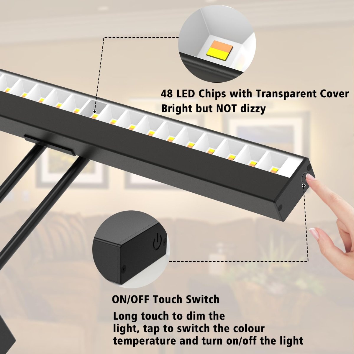 Picture Light Battery Operated, 16in Wireless Art Light for Paintings Color Temperature Adjustable Dimmable Battery Picture Light with Remote Control for Gallery Dartboard Art Bedroom Bathroom - Factory Direct Shop