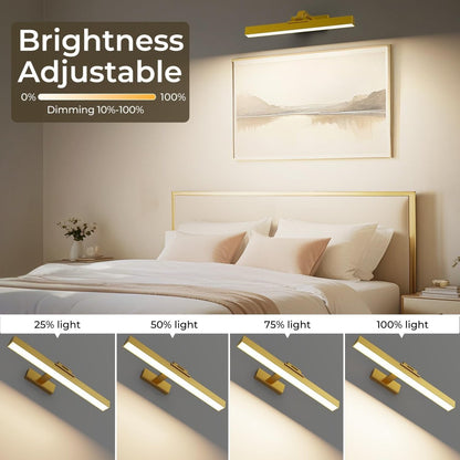 Picture Lights for Wall, Battery Operated Picture Light 16in Gallery Light for Paintings CCT Dimmable Gold - Factory Direct Shop