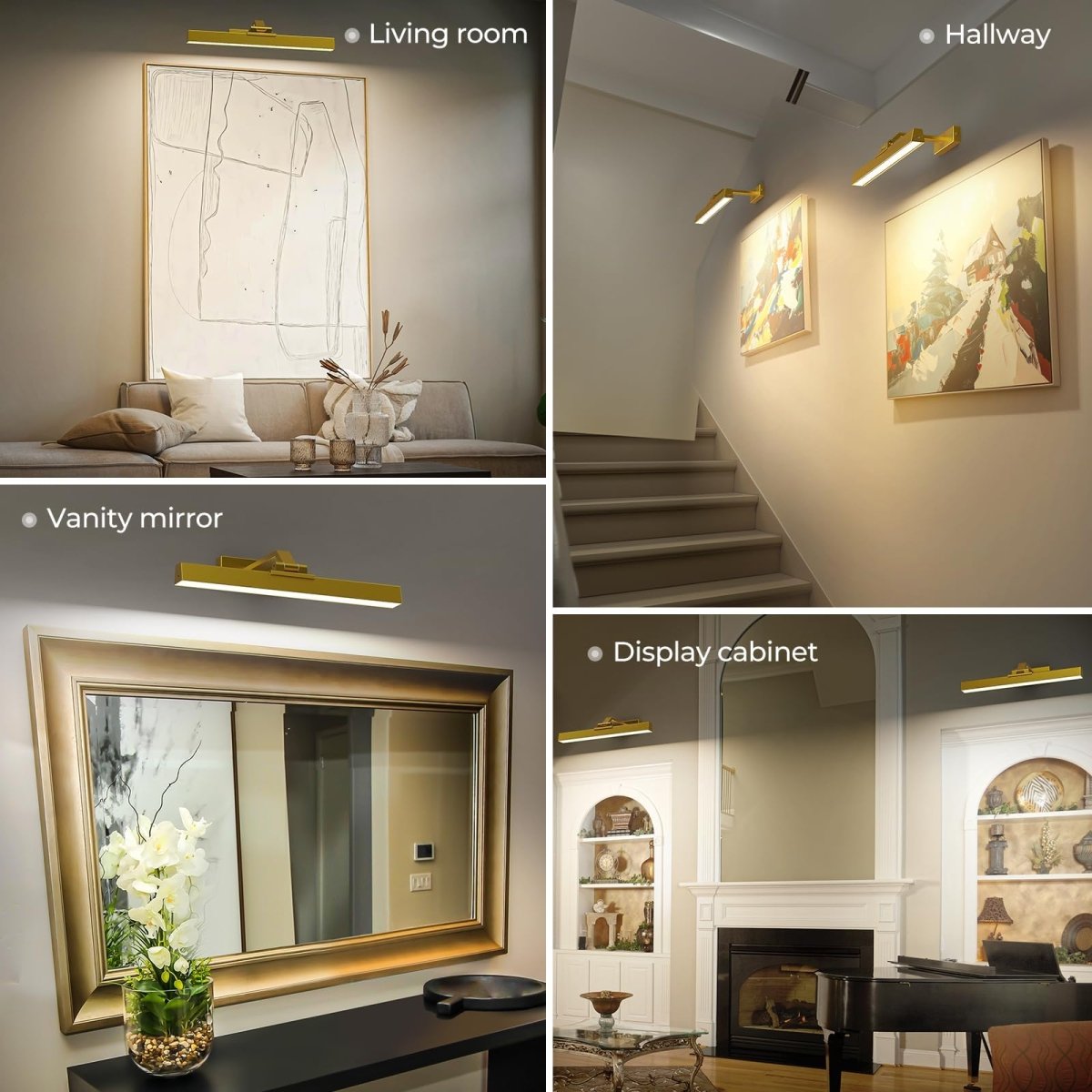 Picture Lights for Wall, Battery Operated Picture Light 16in Gallery Light for Paintings CCT Dimmable Gold - Factory Direct Shop