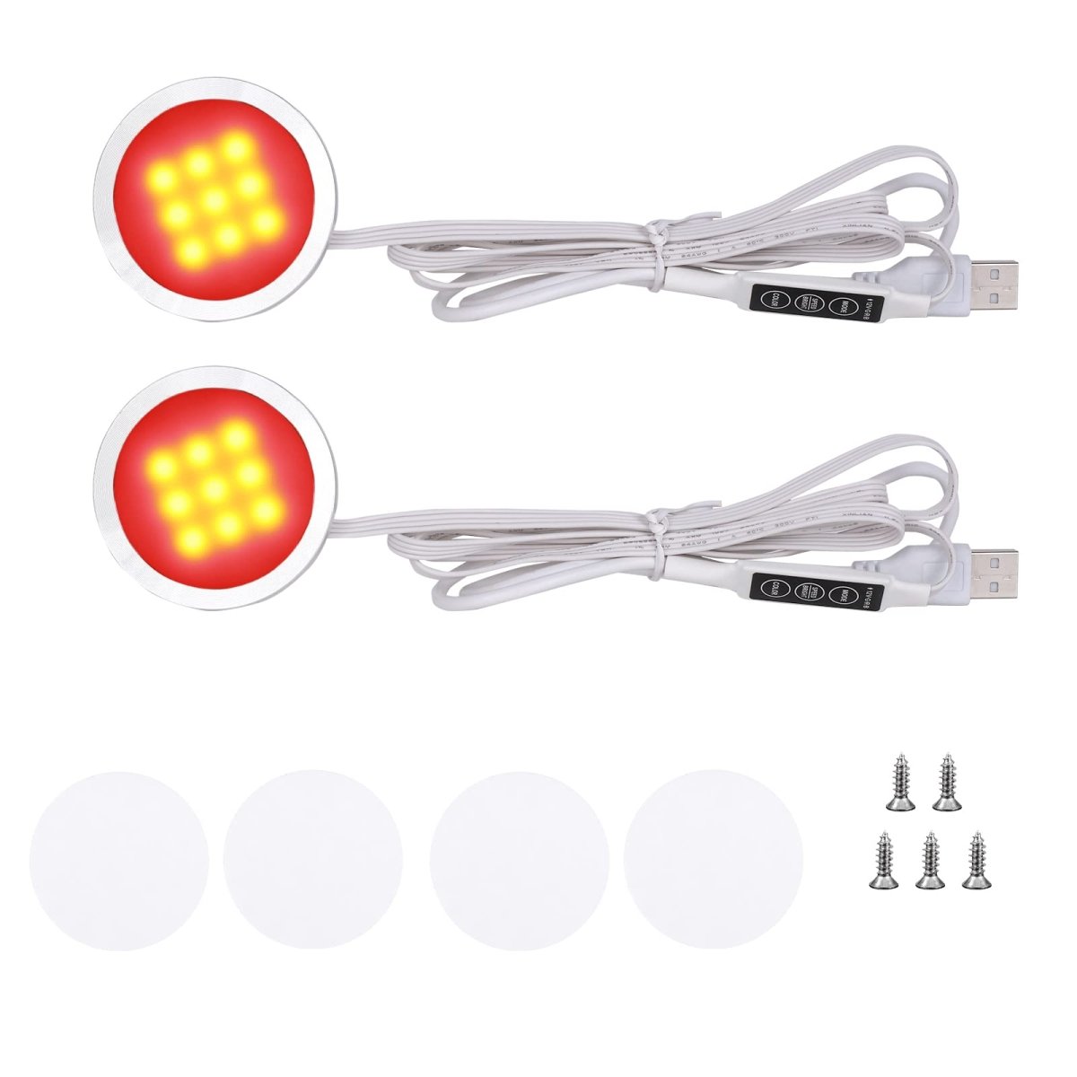 RGB Single LED Kitchen Under Cabinet Puck Light,Color Changing LED Under Cabinet Lights Kit,Aluminum Slim Multi Color Wired Display Cupboard Light for Kitchen 2 PCS - Factory Direct Shop