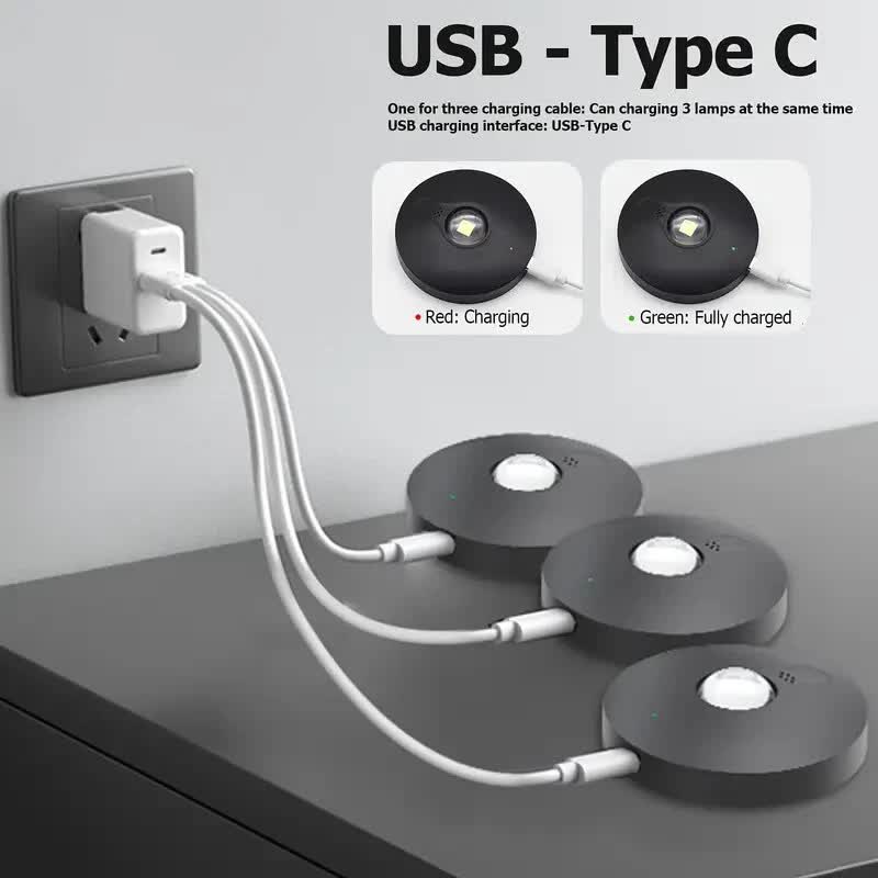 3 Lights LED Rechargeable Slim Cabinet Light, 2cm, Remote Control, Magnetic Mount - Factory Direct Shop