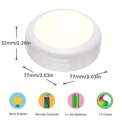 6 Pack RGBW LED Cabinet Lights, Remote Control, Battery Powered - Factory Direct Shop