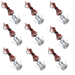 12V Under Cabinet LED Lights 9 Packs of Recessed Mini Downlights for Indoor with Hard Wired Cable and Connectors for Stair Step Furniture Showcase Lighting (Warm White) - Factory Direct Shop