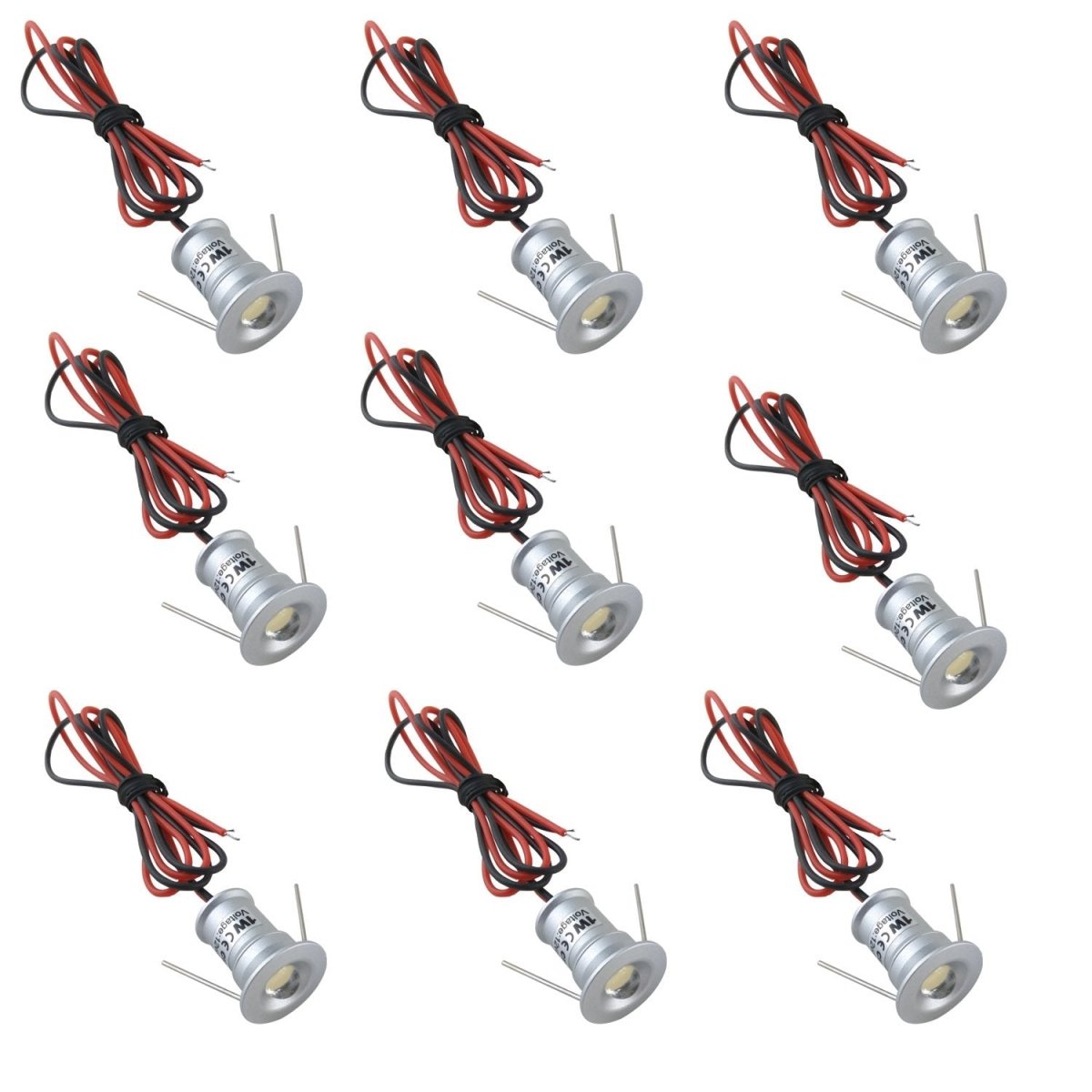 12V Under Cabinet LED Lights 9 Packs of Recessed Mini Downlights for Indoor with Hard Wired Cable and Connectors for Stair Step Furniture Showcase Lighting (Warm White) - Factory Direct Shop