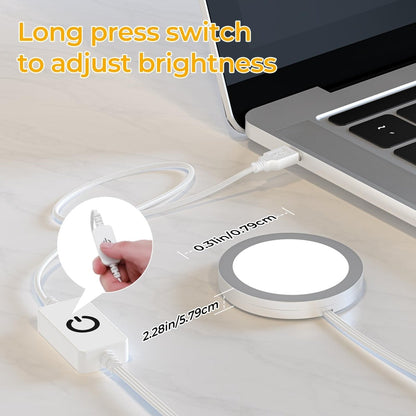 4 Pack Puck Lights 5V Single USB Powered,3 Color Temperature Adjustable & Dimmable Under Cabinet Light,3D Printer LED Lamp Kit for Cabinet,Wardrobe,Showcase - Factory Direct Shop