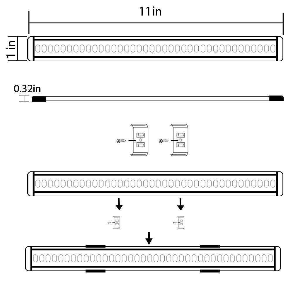 Dimmable LED Under Cabinet Lighting Under Counter LED Light Bar Linkable Kit with Rocker Switch Kitchen,Showcase,Shelf Lighting(6 Panel Kits Warmwhite) - Factory Direct Shop
