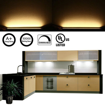Dimmable LED Under Cabinet Lighting Under Counter LED Light Bar Linkable Kit with Rocker Switch Kitchen,Showcase,Shelf Lighting(6 Panel Kits Warmwhite) - Factory Direct Shop