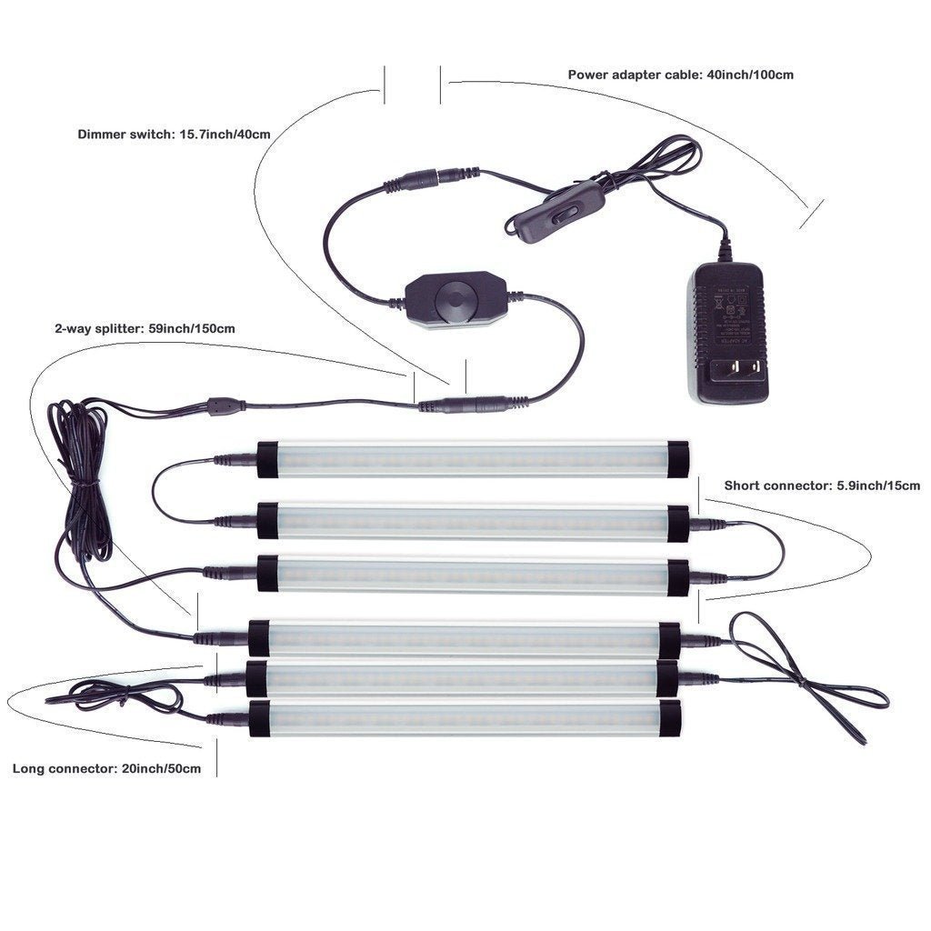 Dimmable LED Under Cabinet Lighting Under Counter LED Light Bar Linkable Kit with Rocker Switch Kitchen,Showcase,Shelf Lighting(6 Panel Kits Warmwhite) - Factory Direct Shop