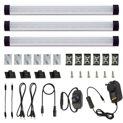 Dimmable Led Under Cabinet Lighting Bar Linkable Kits with Rocker Switch Under Counter Kitchen,Showcase,Shelf Lighting(3 Panel Kits Cold White) - Factory Direct Shop