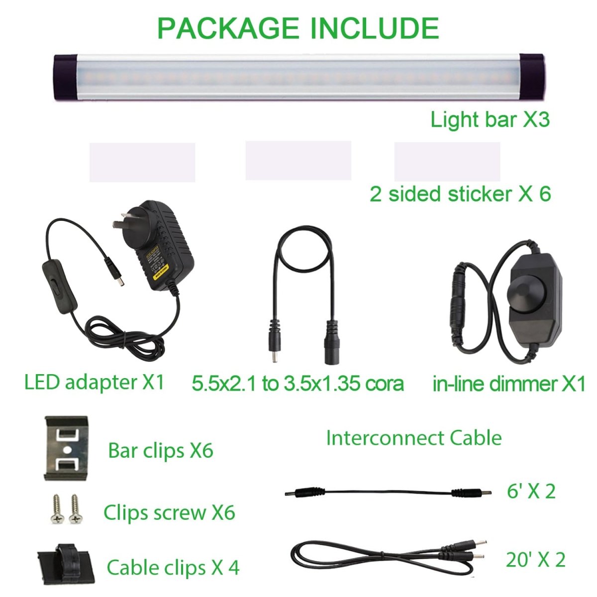 Dimmable Led Under Cabinet Lighting Bar Linkable Kits with Rocker Switch Under Counter Kitchen,Showcase,Shelf Lighting(3 Panel Kits Warm White) - Factory Direct Shop