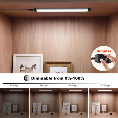 Dimmable Led Under Cabinet Lighting Bar Linkable Kits with Rocker Switch Under Counter Kitchen,Showcase,Shelf Lighting(3 Panel Kits Warm White) - Factory Direct Shop