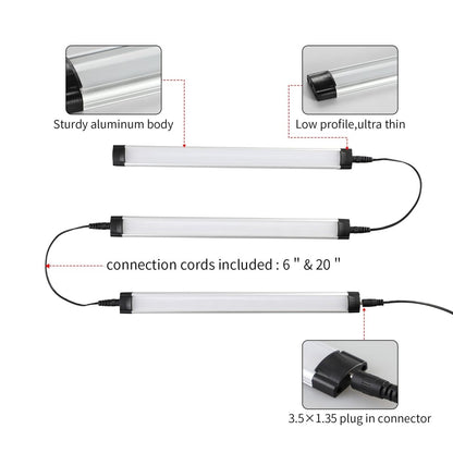 Dimmable Led Under Cabinet Lighting Bar Linkable Kits with Rocker Switch Under Counter Kitchen,Showcase,Shelf Lighting(3 Panel Kits Warm White) - Factory Direct Shop