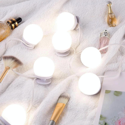 Hollywood LED Vanity Mirror Lights Kit,Stick on Dimmable Makeup Lights, 12V Mirror Lighting Strip Fixture for Vanity Dressing Table Set, Bedroom Wall Lights,CRI>90 (4000K Natural White,10 Bulbs) - Factory Direct Shop