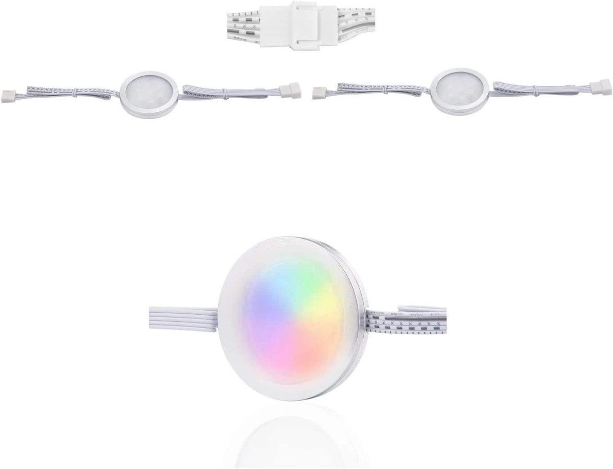 Under Counter LED Light Kit, RGBW Under Cabinet Lighting, 10 Packs Colored Cabinet Lights with Wireless 40 - Key IR Dimmable Remote Control (10 Lights) - Factory Direct Shop